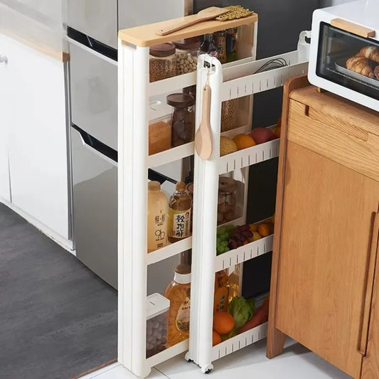 Gabinete de almacenamiento ultrafino, organizador lateral para refrigerador, estante de almacenamiento delgado para baño, organizador de cocina que ahorra espacio
